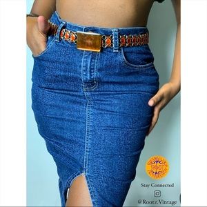 70’s Vintage Disco Orange & Gold Belt